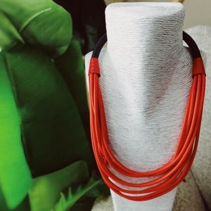 Orange multi strand necklace